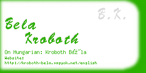 bela kroboth business card